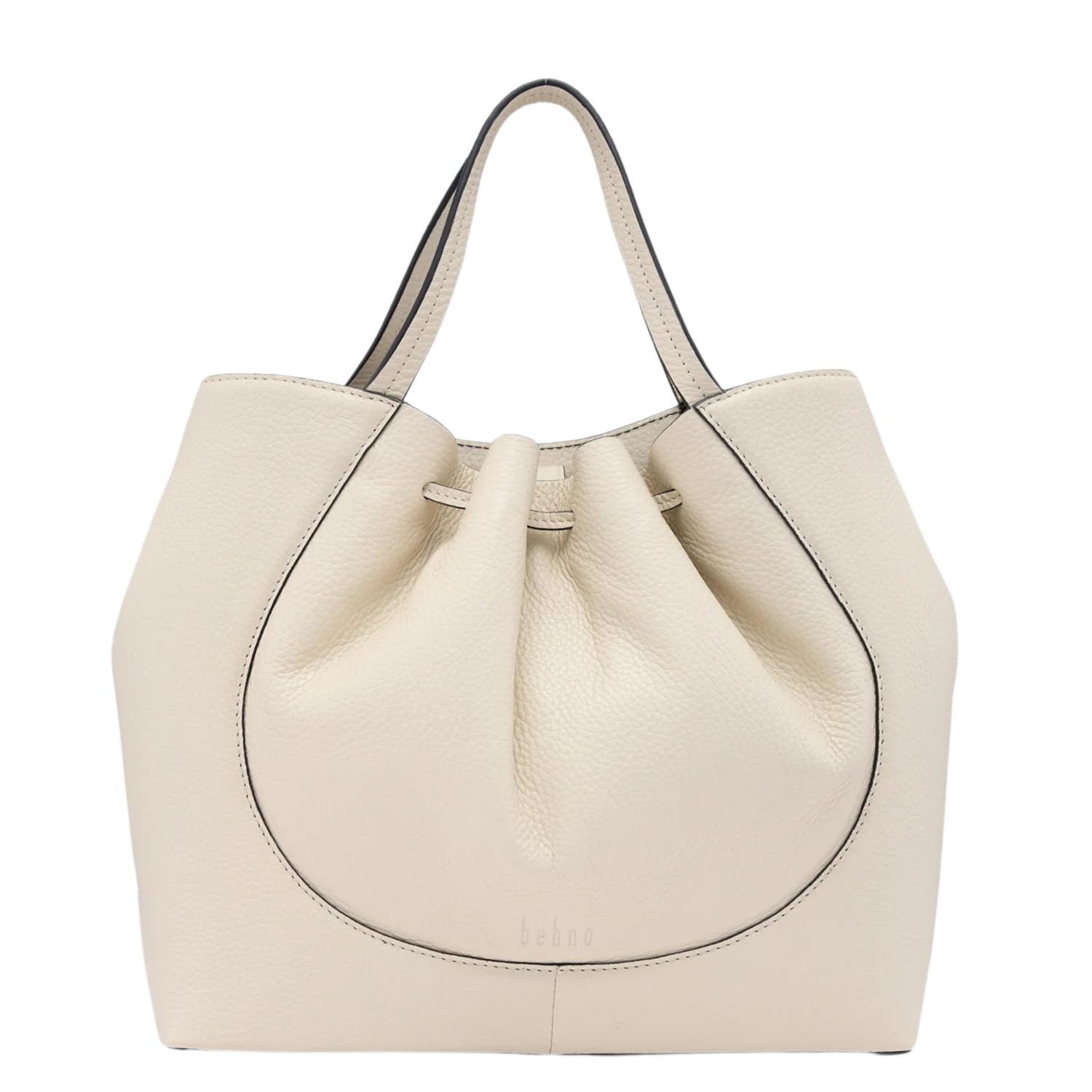 

Женская сумка Katrina Satchel Pebble в бежевом цвете Behno