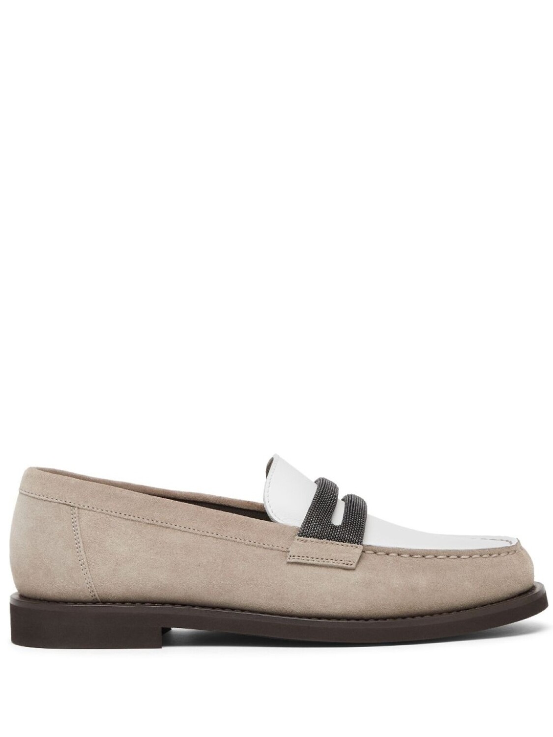 Brunello Cucinelli замшевые лоферы, нейтральный