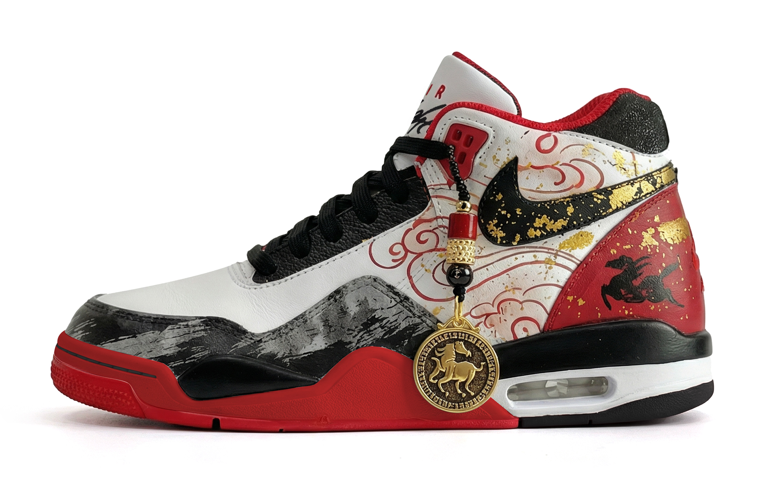 

Nike Кроссовки баскетбольные Unisex Mid Top Vintage White Red с амортизацией Flight Legacy и износостойкой подошвой