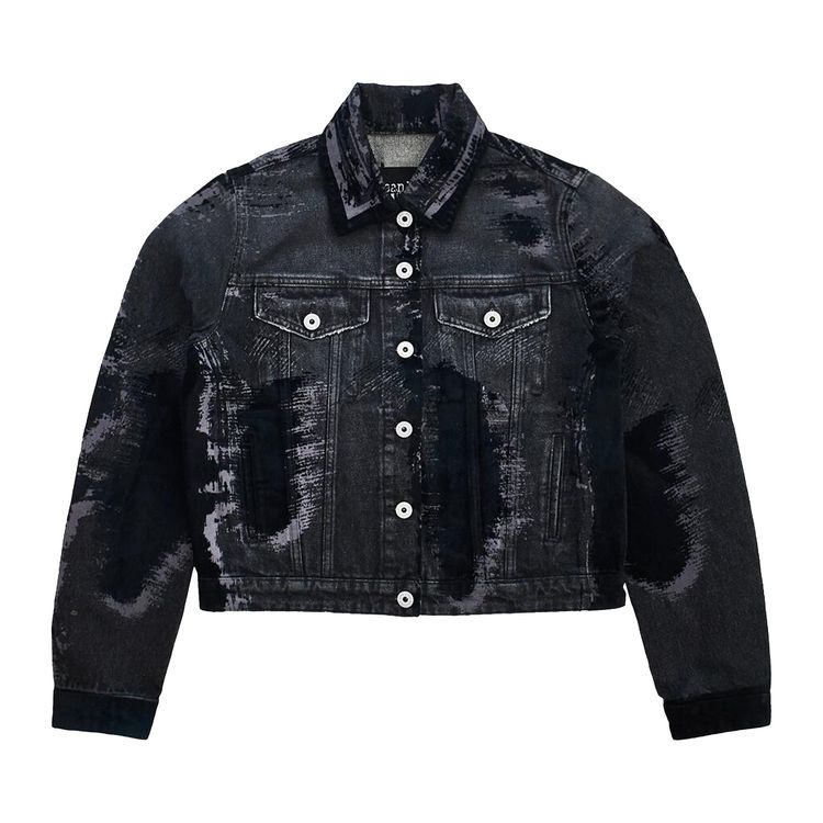 

Куртка Jean Paul Gaultier Flocked Denim Jacket 'Black', черный
