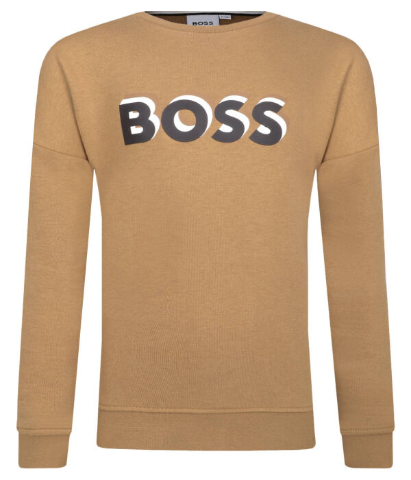 

Толстовка Boss Kidswear Regular Fit, бежевый / черный / белый
