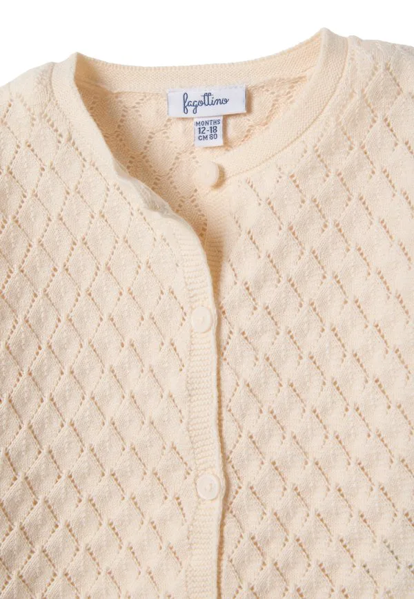 Кардиган прямого кроя с ромбовидным узором. Ovs, Beige Marl — фото 3