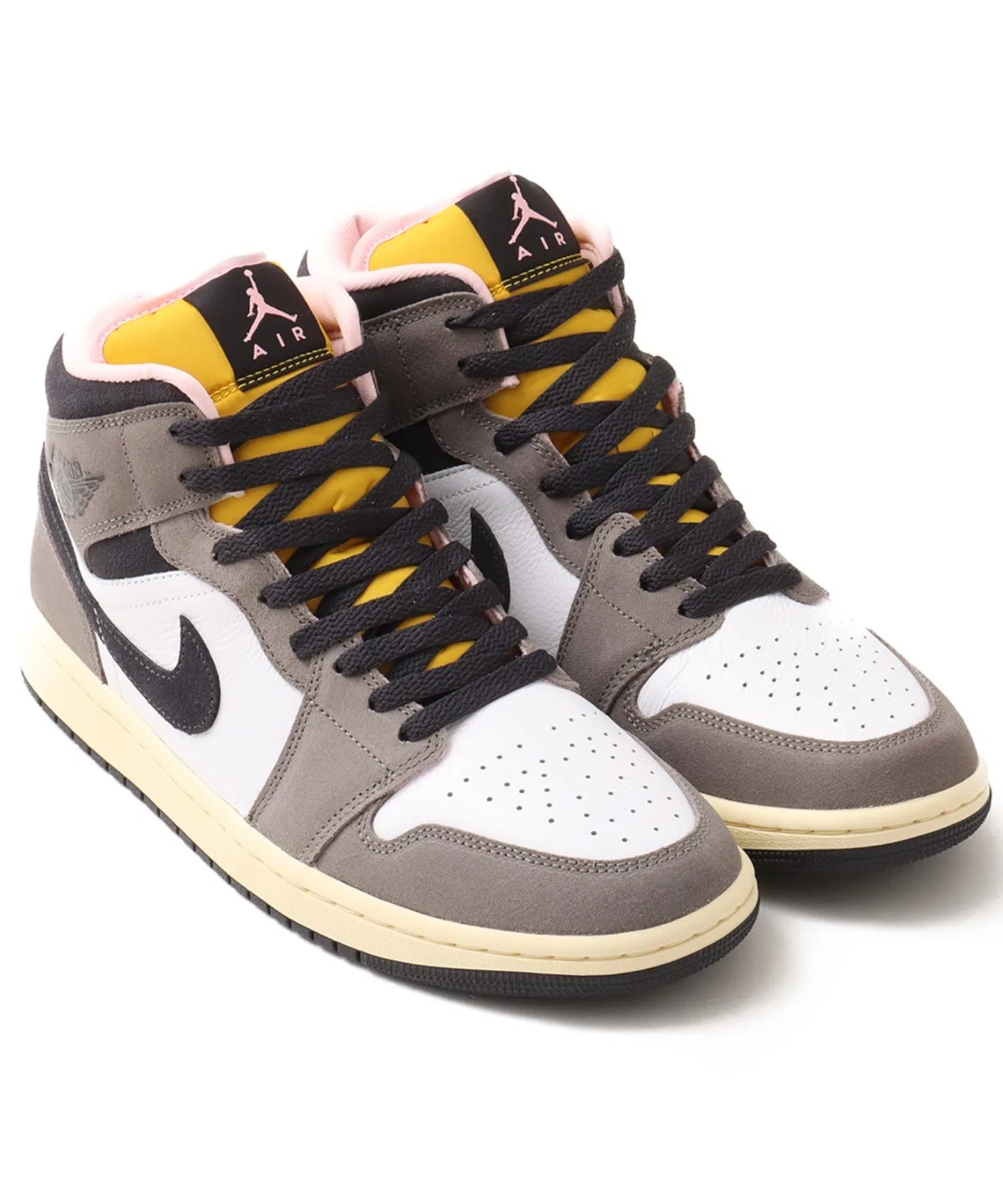 Мужские кроссовки из натуральной кожи Jordan Air Jordan 1 Mid SE чёрные