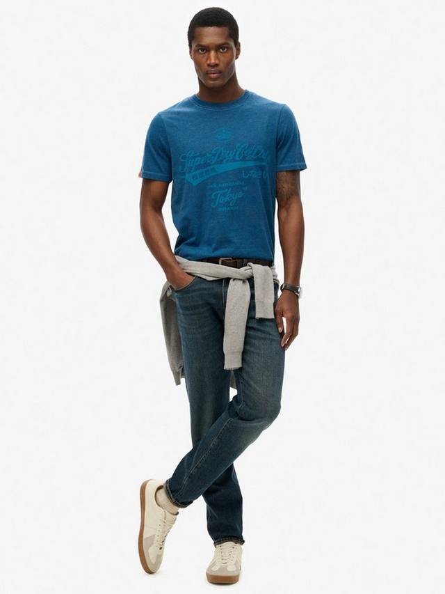 Футболка с логотипом Tokyo из органического хлопка Superdry, Rodeo Blue Marl — фото 3