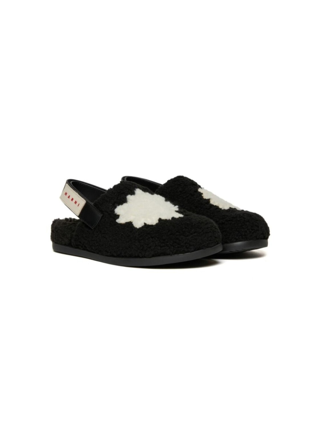 

Marni Kids сандалии из овчины с открытой пяткой, черный