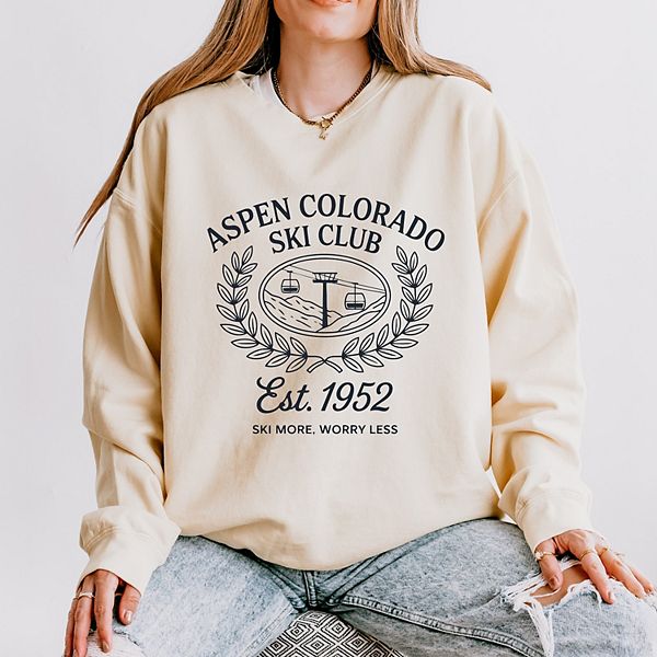 

Легкий свитшот для женщин Aspen Colorado Ski Club Laurel Leaves Simply Sage Market, Ivory, Зеленый, Легкий свитшот для женщин Aspen Colorado Ski Club Laurel Leaves Simply Sage Market, Ivory