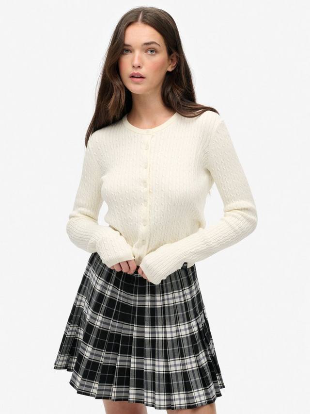 

Микро кабельный вязаный кардиган Superdry, Off White