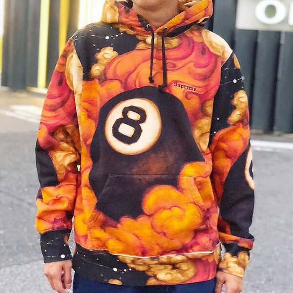 Толстовка Supreme FW19 Week 1 Martin Wong 8-Ball Hooded Sweatshirt, цвет colorblock — фото 3