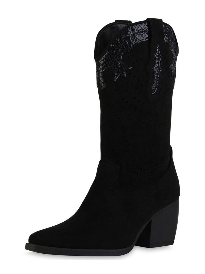 

Ботильоны VAN HILL Cowboy Boots Ella, цвет schwarz velours snake