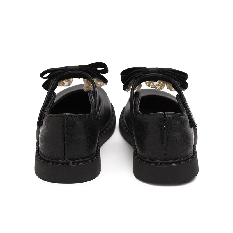 Детские кожаные туфли с нескользящей подошвой и защитой от ударов Budding, черный — фото 4
