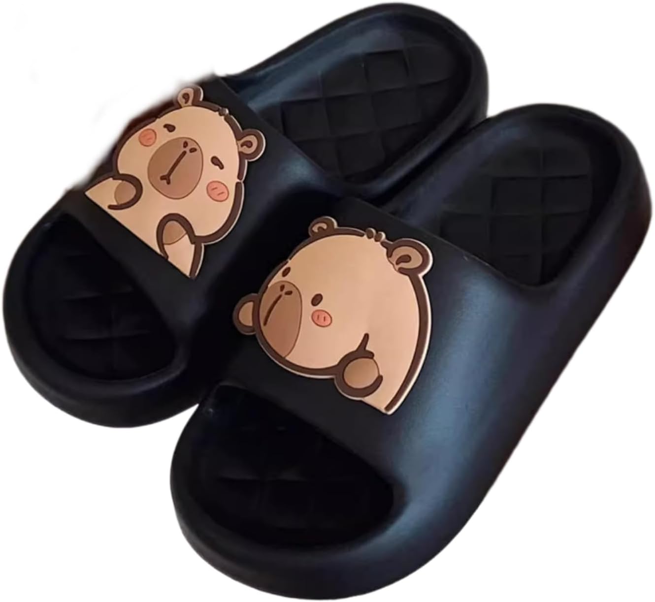 

Летние слайдеры YPNMR унисекс, милые тапочки с капибарой для женщин и мужчин, водные сандалии 'Черепаха', черный