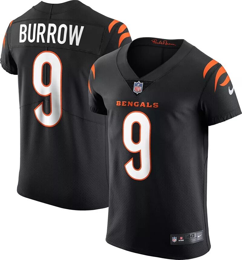 

Мужская черная майка Nike Cincinnati Bengals Joe Burrow #9 Elite
