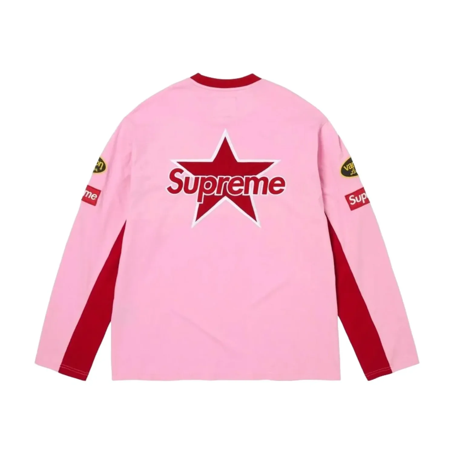 Футболка Supreme x Vanson Leathers SS26 с длинными рукавами, цвет «розовый» — фото 2