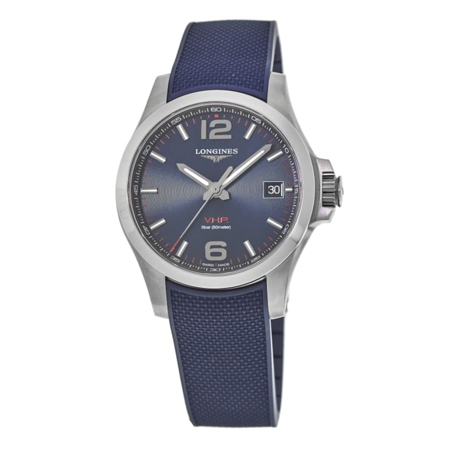 

Longines Conquest VHP 43 мм Синий циферблат Резиновый ремешок Мужские часы