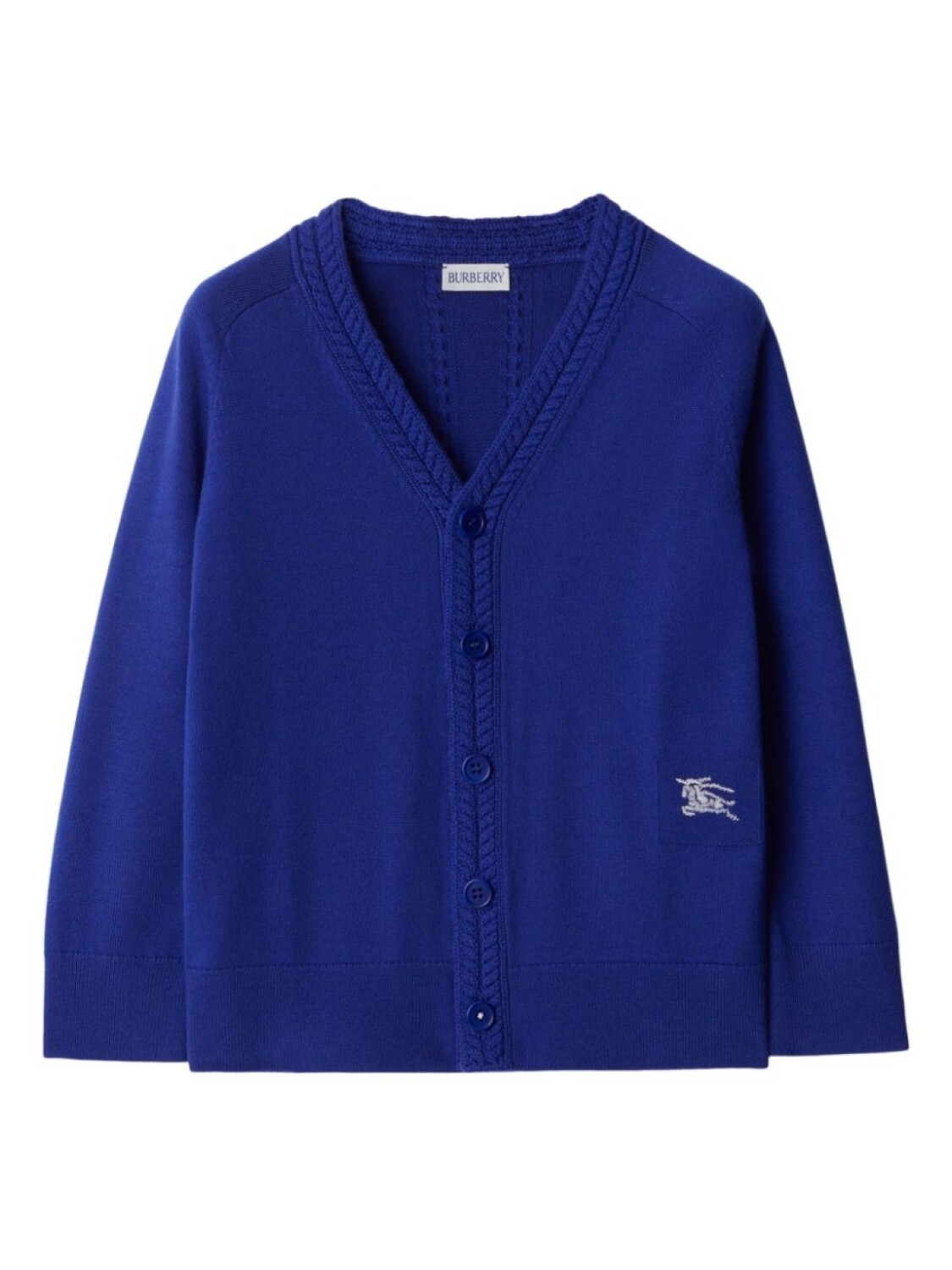 

Burberry Kids шерстяной кардиган с вышивкой EKD, синий