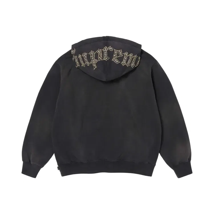 Толстовка Supreme Overdyed Studded Hooded Sweatshirt, черный — фото 2