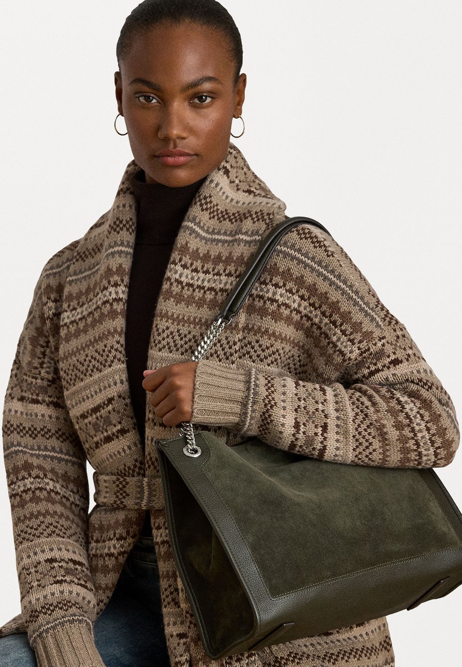 

Сумка-шоппер Lauren Ralph Lauren SUEDE & LEATHER LARGE BRADLEY TOTE BAG, Dark Olive/Olive