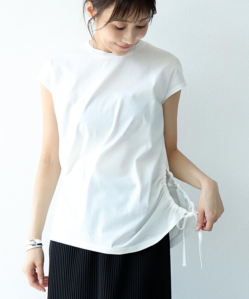 

Топ асимметричный с французскими рукавами Drost Jines, белый