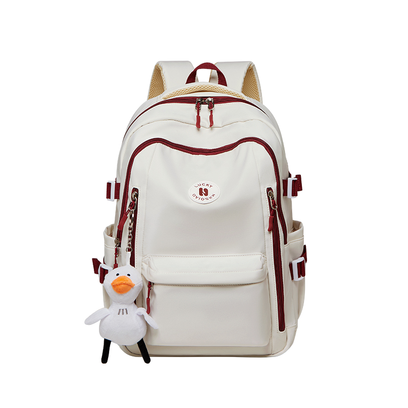 

Рюкзак из ткани с синтетической кожей Tubas Women's Ecru & Red Narandu, White-10310