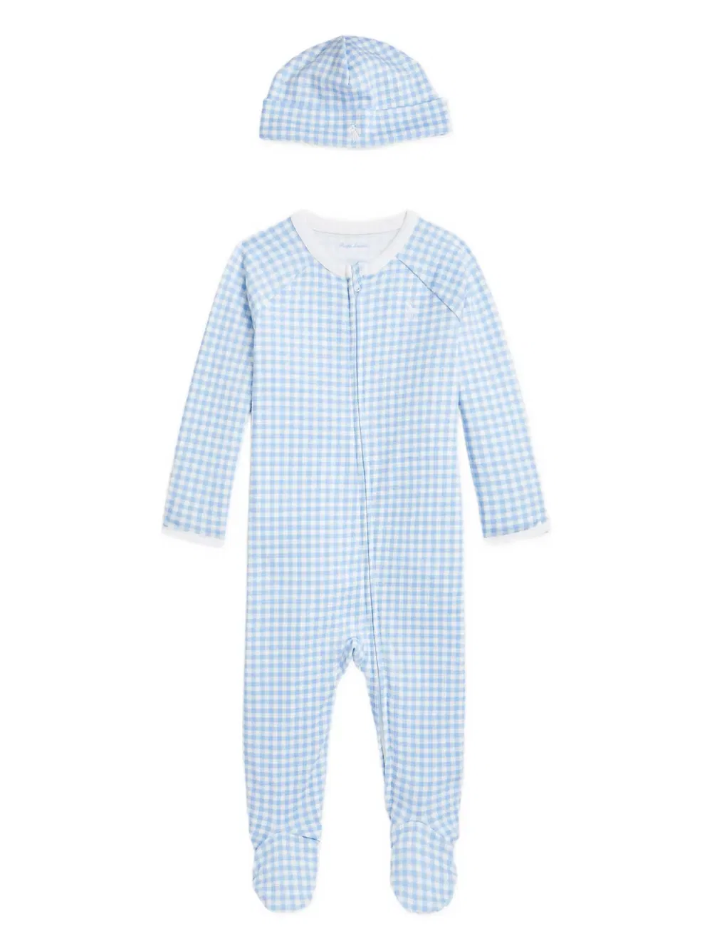 Комплект детского комбинезона с клетчатым принтом Polo Ralph Lauren Kids, синий