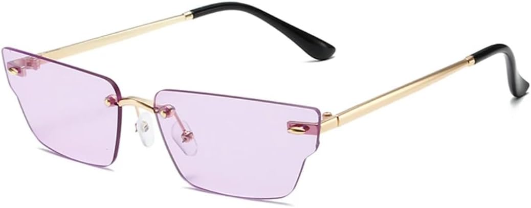 

Ретро-солнцезащитные очки неправильной формы, маленькие прямоугольные, женские, без оправы, с прозрачными линзами с градиентом цвета "океан", защита от УФ-излучения UV400. Мужские UUPTTPL, Golden Purple