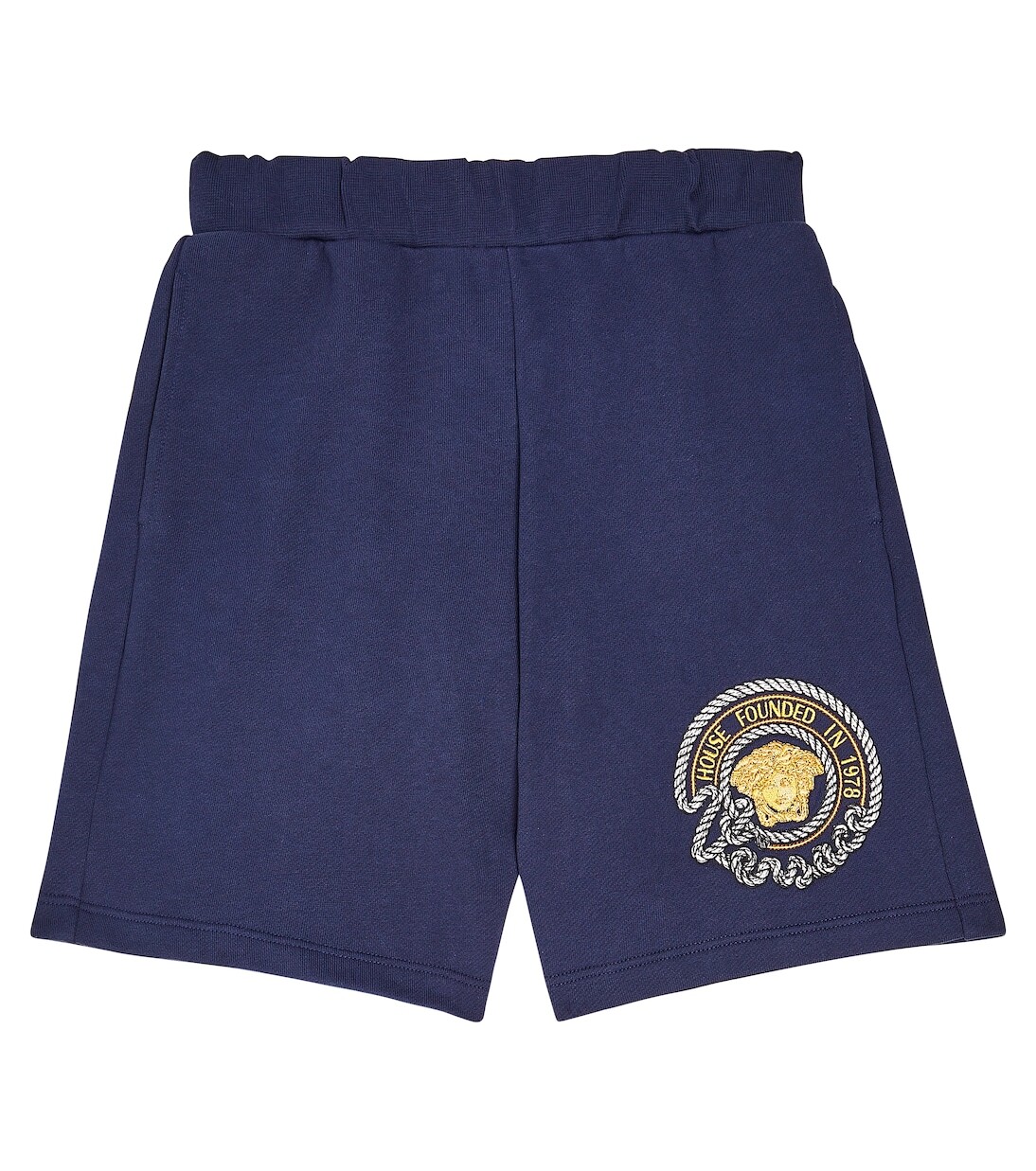 

Шорты из хлопкового джерси с декором medusa Versace Kids, синий