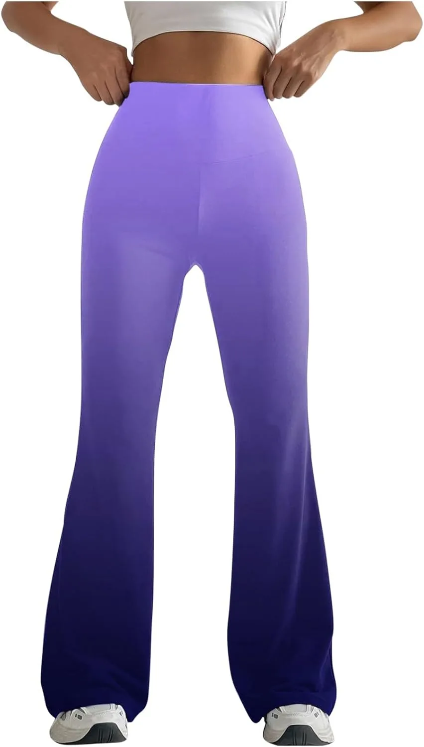 

Градиентные йога-штаны для женщин Bootcut Flare Leggings с высокой талией Zzalalana