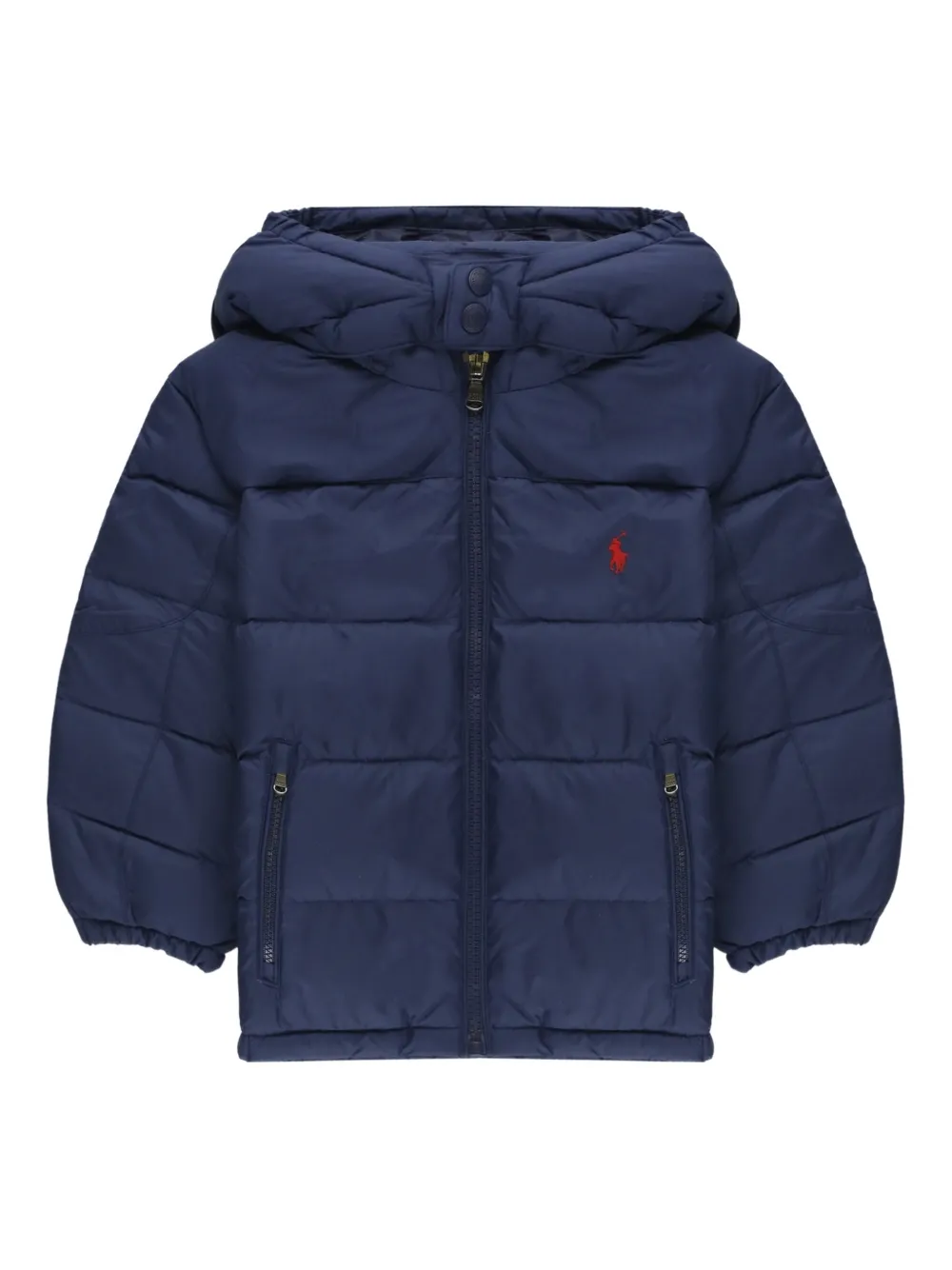 

Стеганое пальто с капюшоном на молнии Polo Ralph Lauren Kids, синий