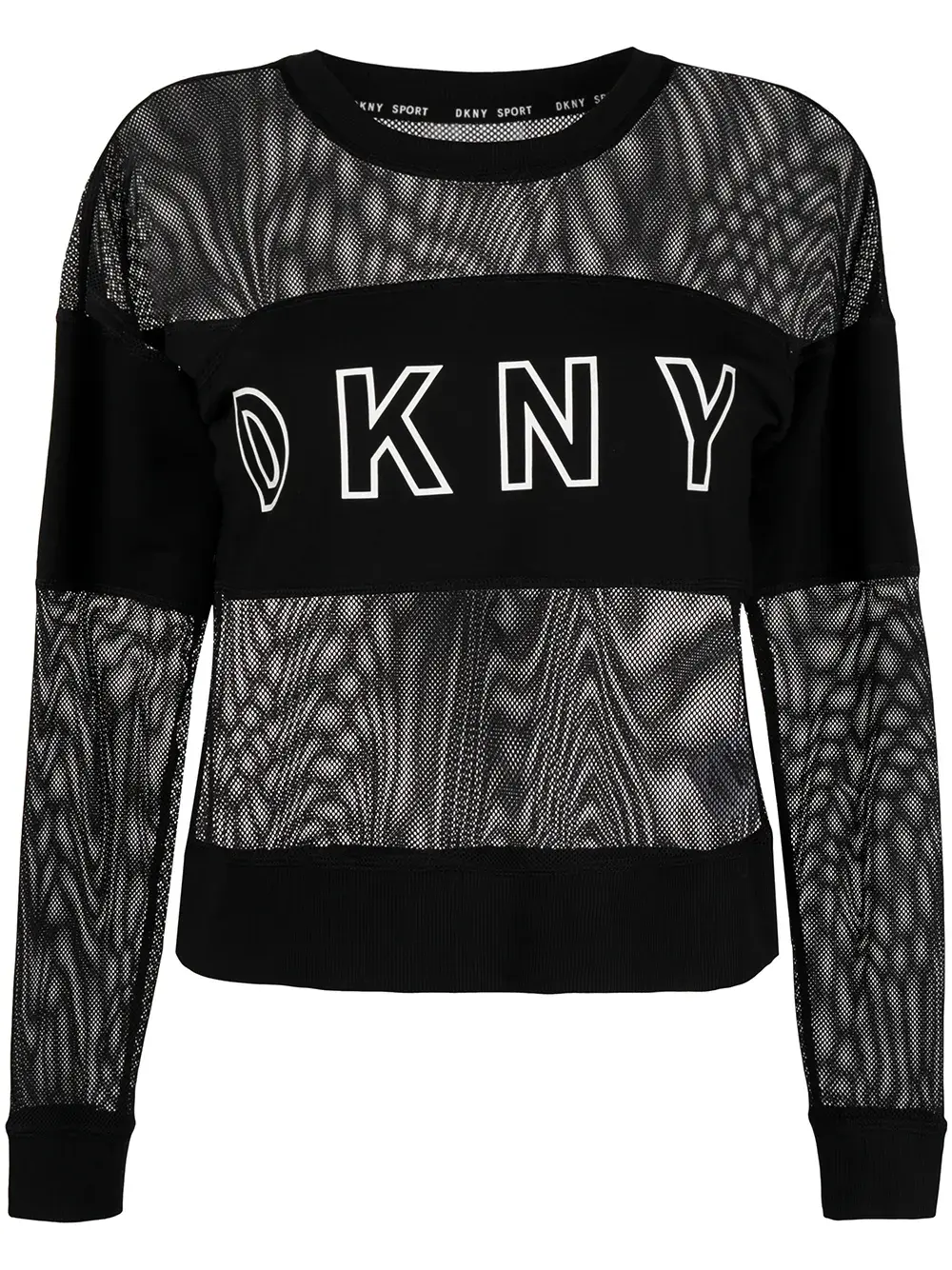 

Футболка с прозрачными вставками Dkny, черный