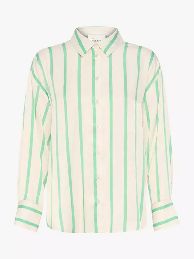 

Рубашка MY ESSENTIAL WARDROBE Mia Button Up Stripe, цвет white/green