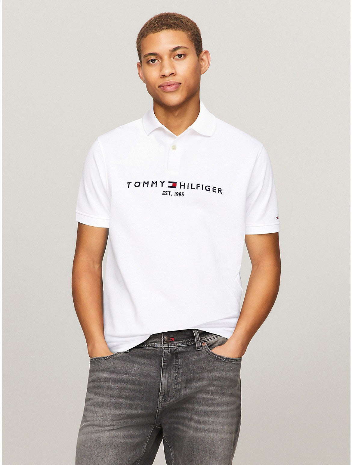 

Мужская вышитая рубашка-поло Tommy Hilfiger Tommy Graphic Polo, цвет fresh white