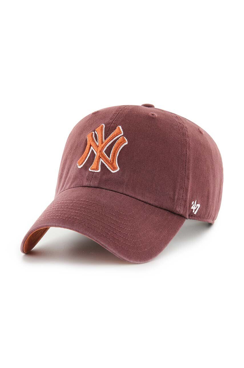 

Хлопковая бейсболка 47 бренда MLB New York Yankees 47 Brand, коричневый