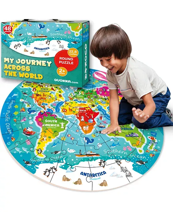 

Напольные пазлы для детей — большие и гигантские развивающие пазлы для малышей 2–4 лет Quokka, world