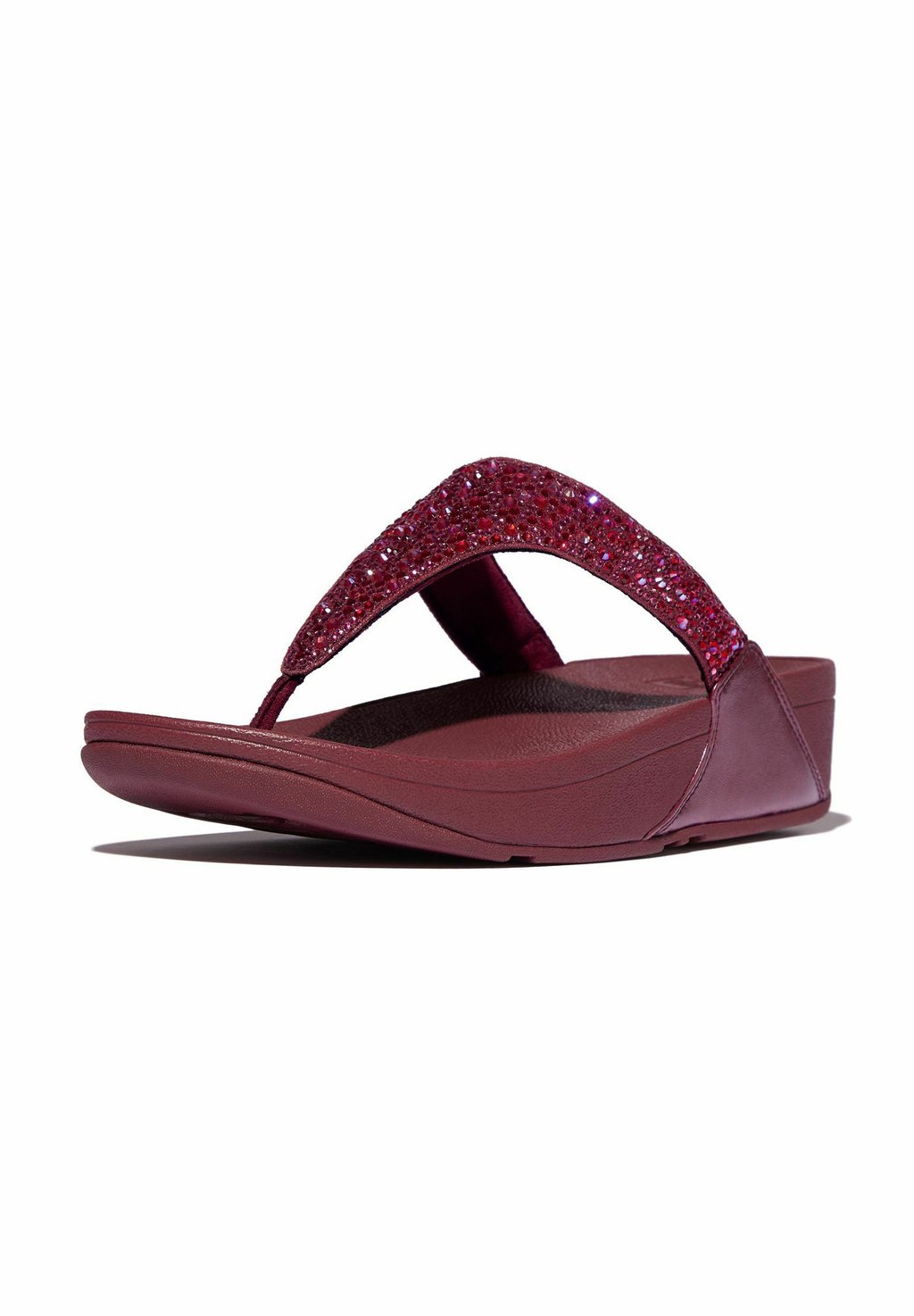 Сандалии с Т-образной застежкой ZEHENTRENNER LULU CRYSTAL-MIX TOE-POST LUXE PLUM - Pool slides FitFlop, темно-красный — фото 2
