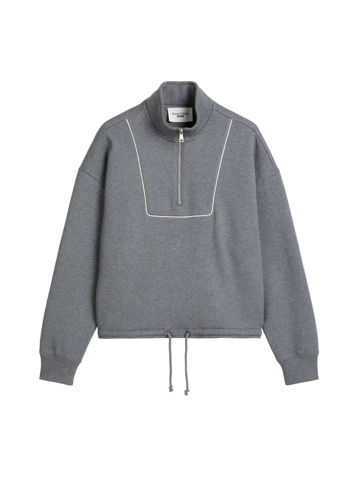 

Свободная толстовка с полумолнией в цвете асфальтовый меланж Marc O'Polo DENIM