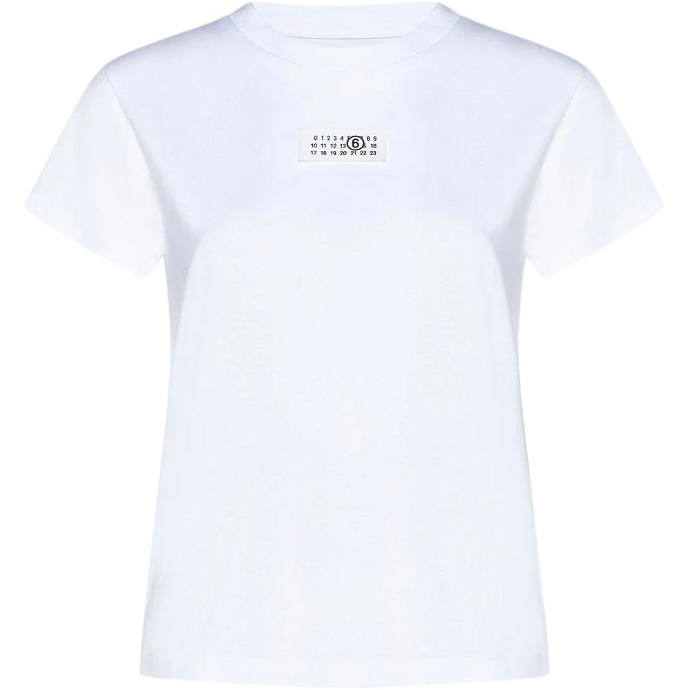 

Футболка с логотипом на заплатке MM6 Maison Margiela, белый
