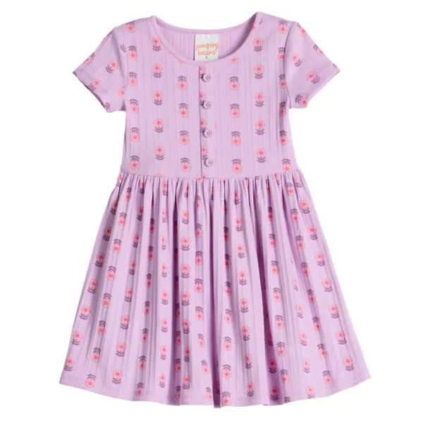 

Платье-хенли с рубчиком для девочек 4-12 лет Jumping Beans, цвет lavender simple flower