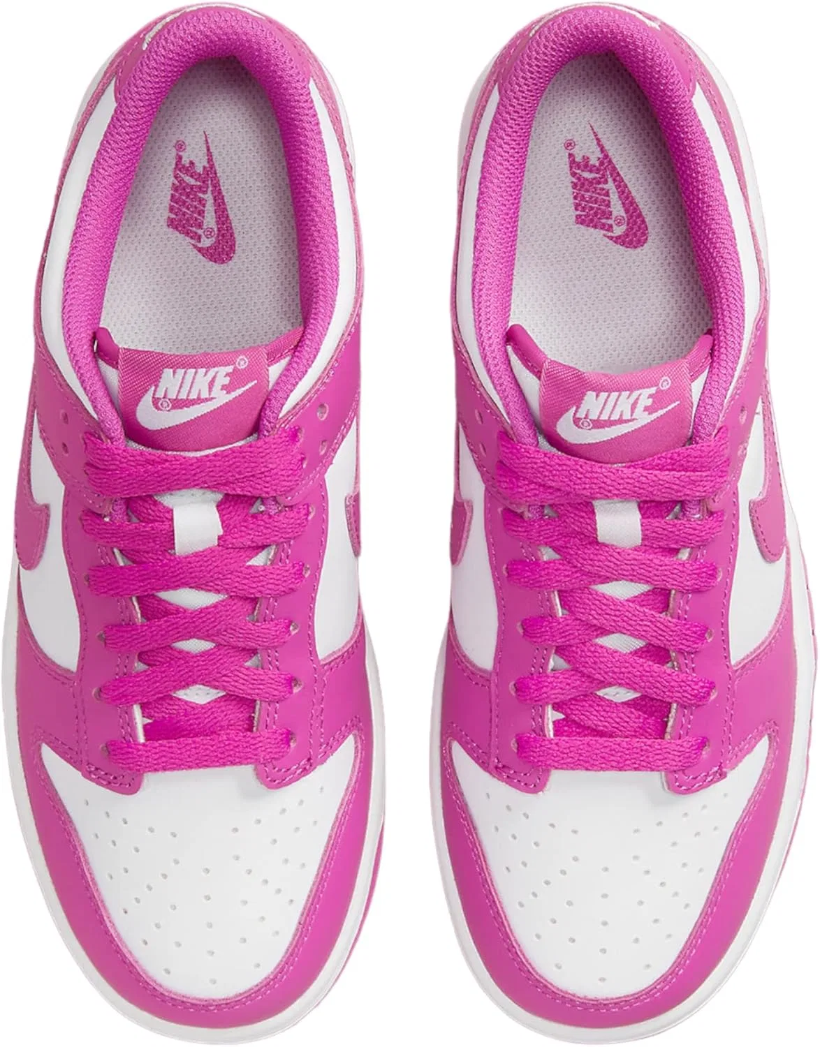 Кроссовки Nike Dunk Low, детские, бело-активный фуксия — фото 4