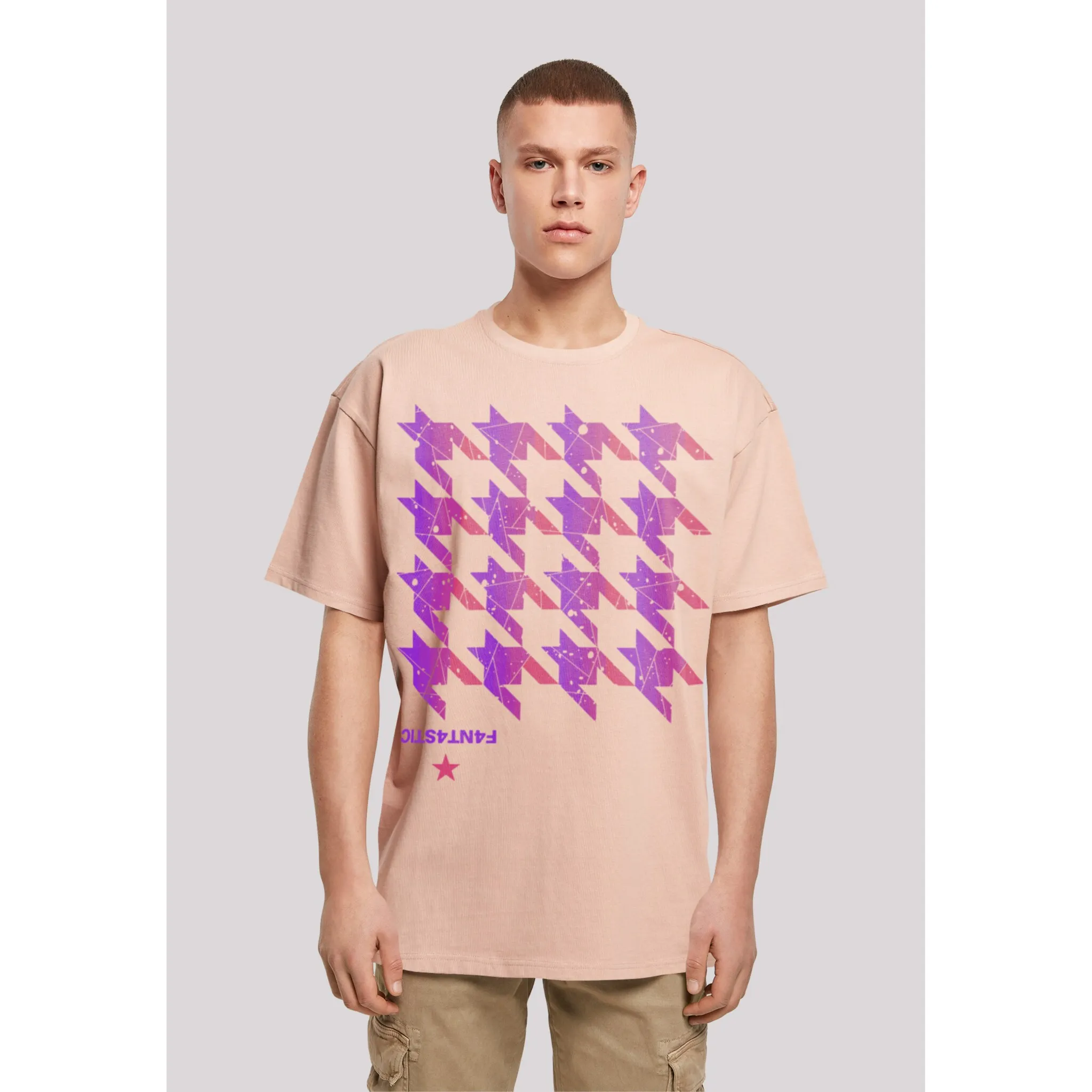 

F4NT4STIC Футболка "Houndstooth Pink", принт, цвет Amber