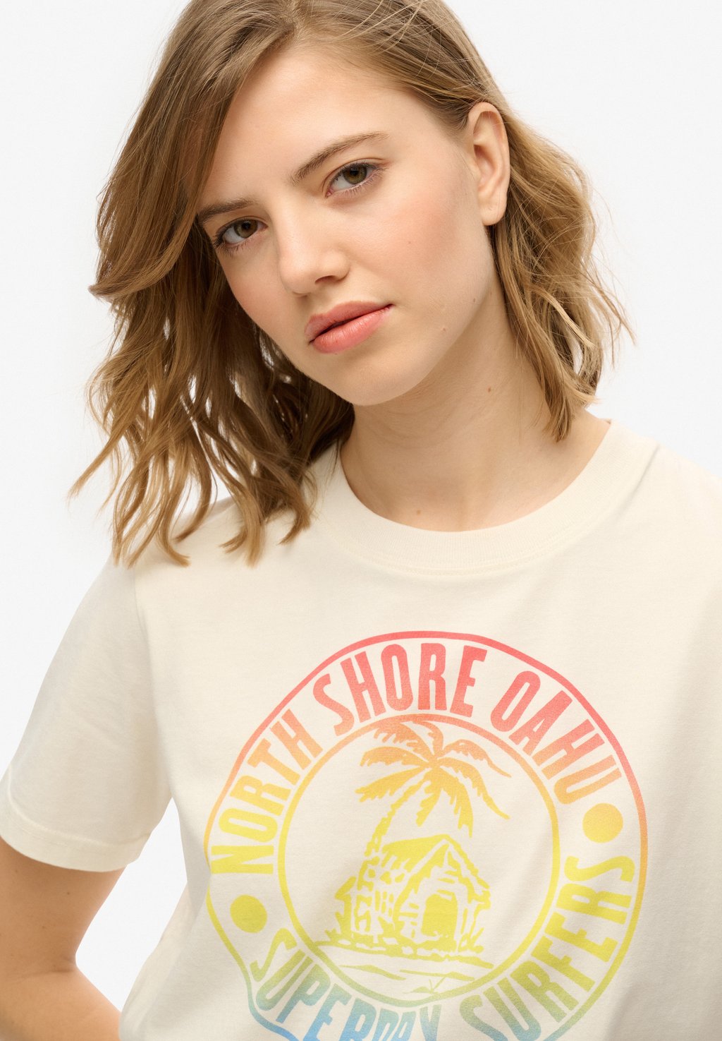 Футболка с принтом LOFI OUTDOOR Superdry, светло-желтый — фото 3