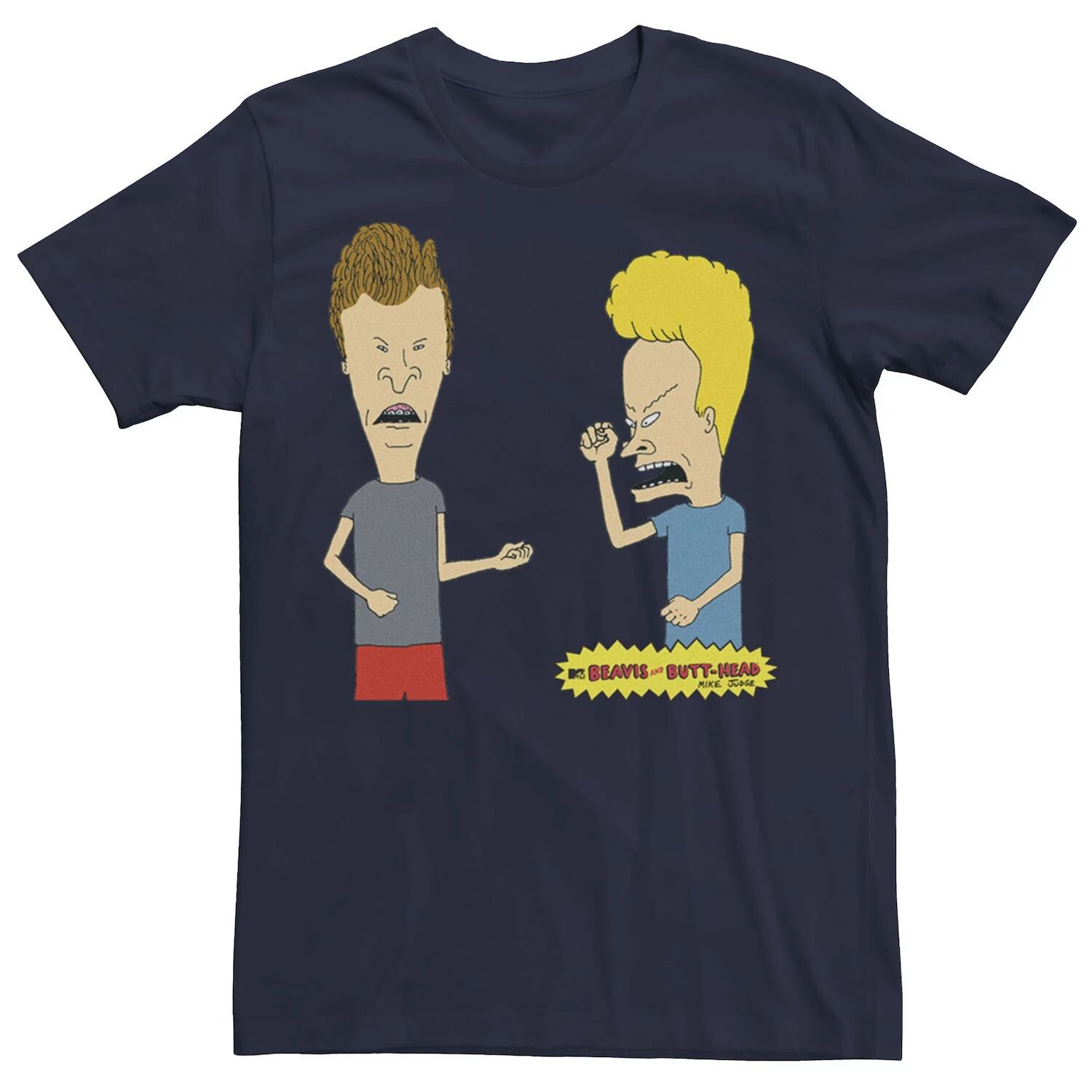 

Мужская футболка Beavis and Butthead Air Guitar Portrait Licensed Character, синий