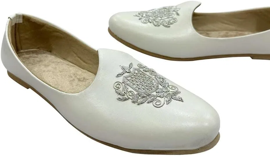 Step n Style Мужские кремовые туфли джутти в пенджаби на плоской подошве в этническом стиле ручной работы шервани моджари индийские джутти — фото 3