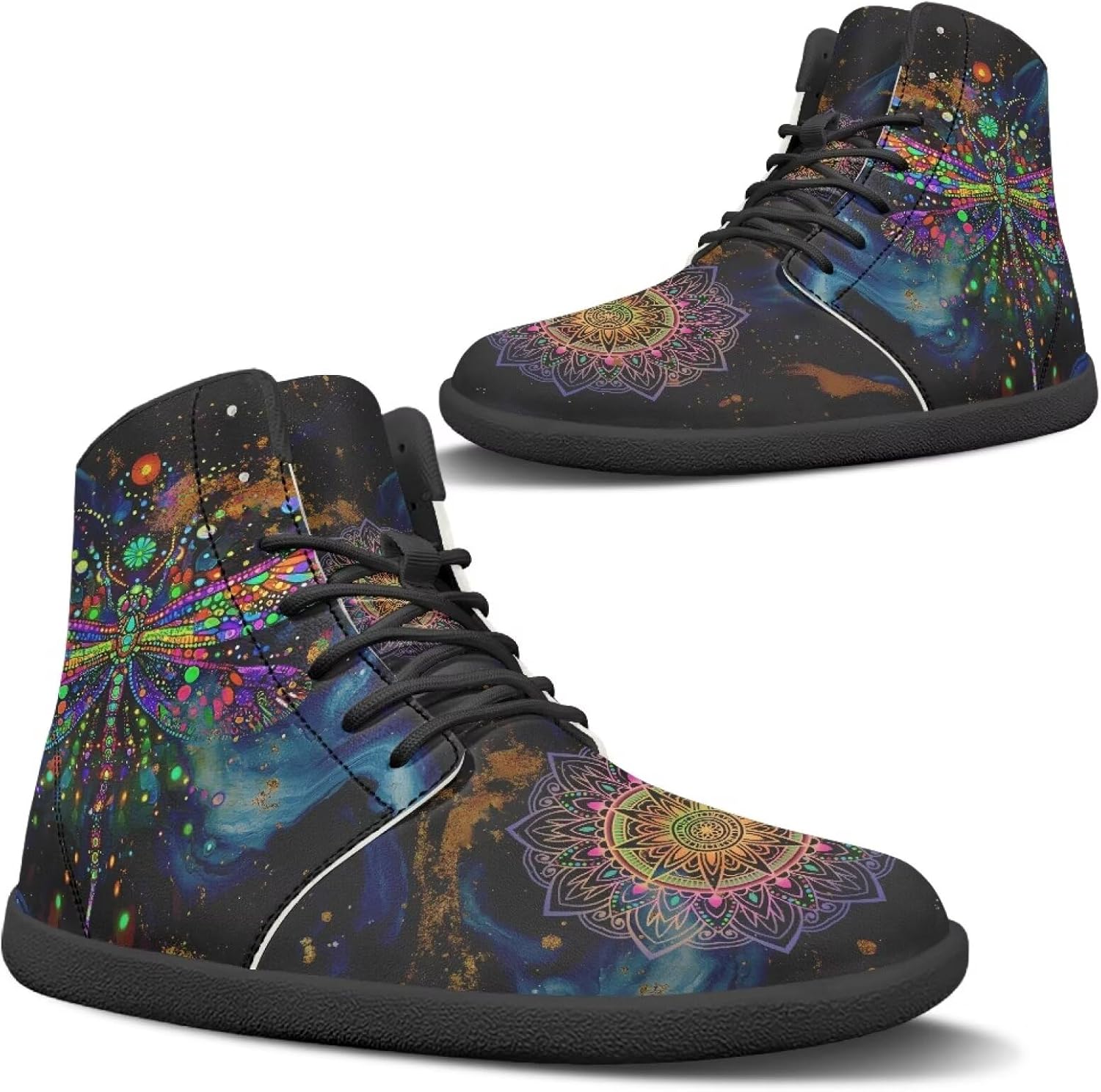 

Мужские широкие высокие кеды-босоножки, женские кроссовки для ходьбы с нулевым уклоном, повседневные кроссовки с амортизированной поддержкой голеностопа, черная подошва, размер 5-13,5 Qoiuvncy