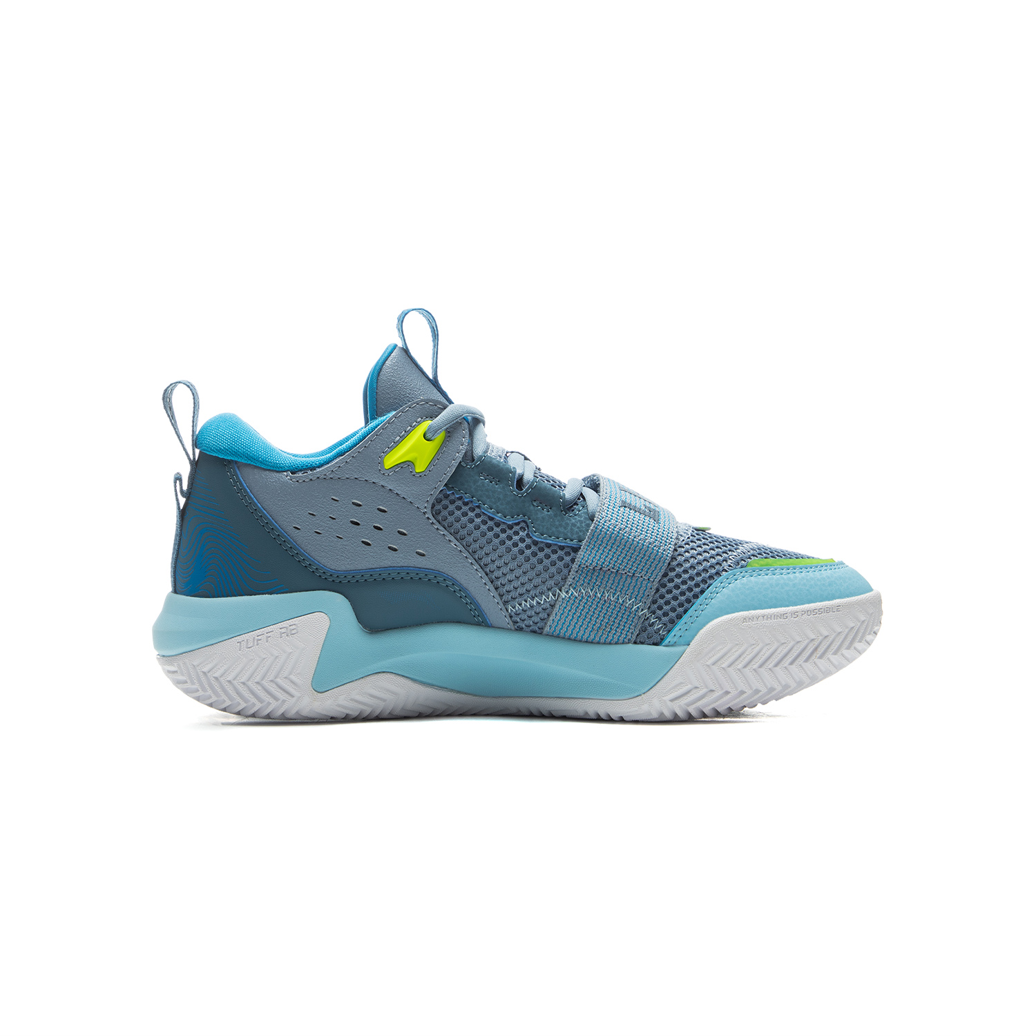 LINING YOUNG Детские баскетбольные кроссовки low-top ash gray blue/dark cyan blue/breeze blue kids — фото 3