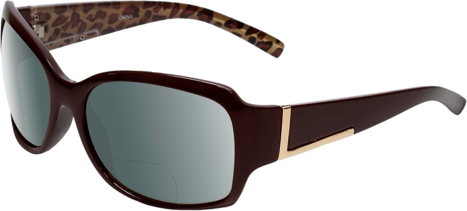 

Солнцезащитные очки для чтения Calabria RE3560BF-AP с бифокальными линзами, поляризованные или неполяризованные, женские, модные, Mauve Purple Gold Cheetah/Polarized Smoke Grey