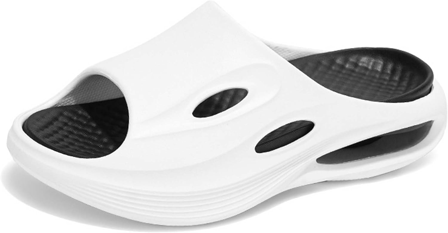 

Мужские летние шлепанцы-сандалии, удобные пляжные тапочки, стойкие к скольжению, из износостойкого материала EVA, с модным верхом, для использования дома и на улице, легкие, дышащие, прочные для летних активностей Generic, белый