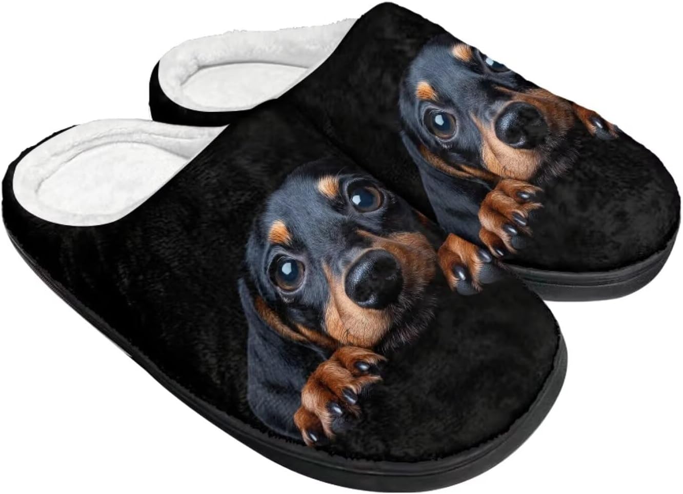 

Теплые плюшевые тапочки из фланели, уютные домашние тапочки для женщин и мужчин с противоскользящей подошвой Wanzuoeng, черный