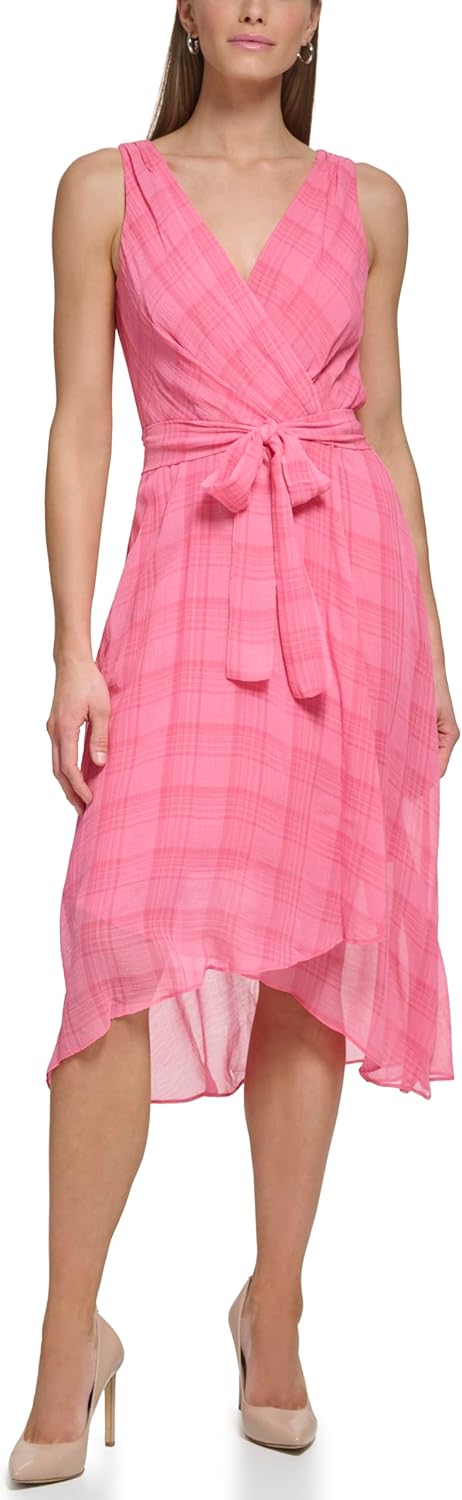 

Женская безрукавка миди Tommy Hilfiger с имитацией запаха из шифона, Bubblegum