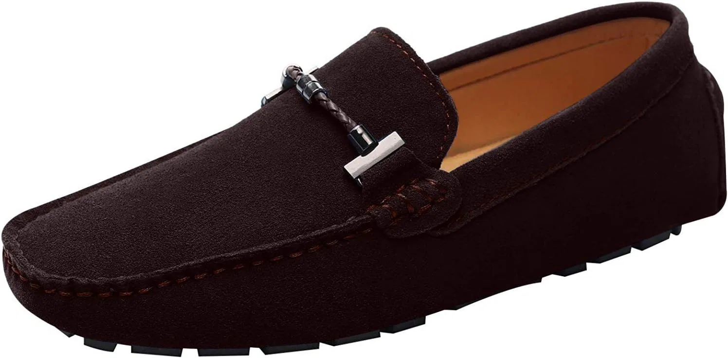 Мужские лоферы из замши ANUFER, модель Elegant Buckle Loafers, цвет Coffee