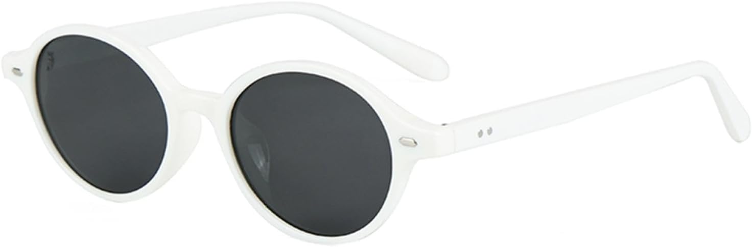 

Поляризованные солнцезащитные очки для мужчин и женщин, модные солнцезащитные очки в круглой оправе из ацетата, стильные очки коричневого цвета SZVVBKK, White With Gray